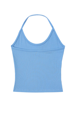 Tencel Rib Halter Top Baby Blue