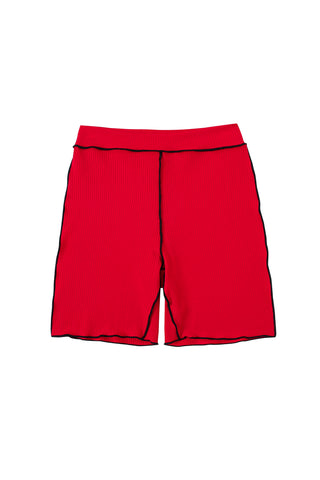 Tencel Rib Lounge Bike Shorts Maraschino