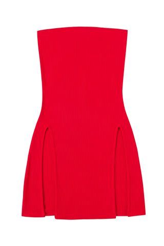 Sexy Cartoon Tencel Rib Mini Dress Maraschino
