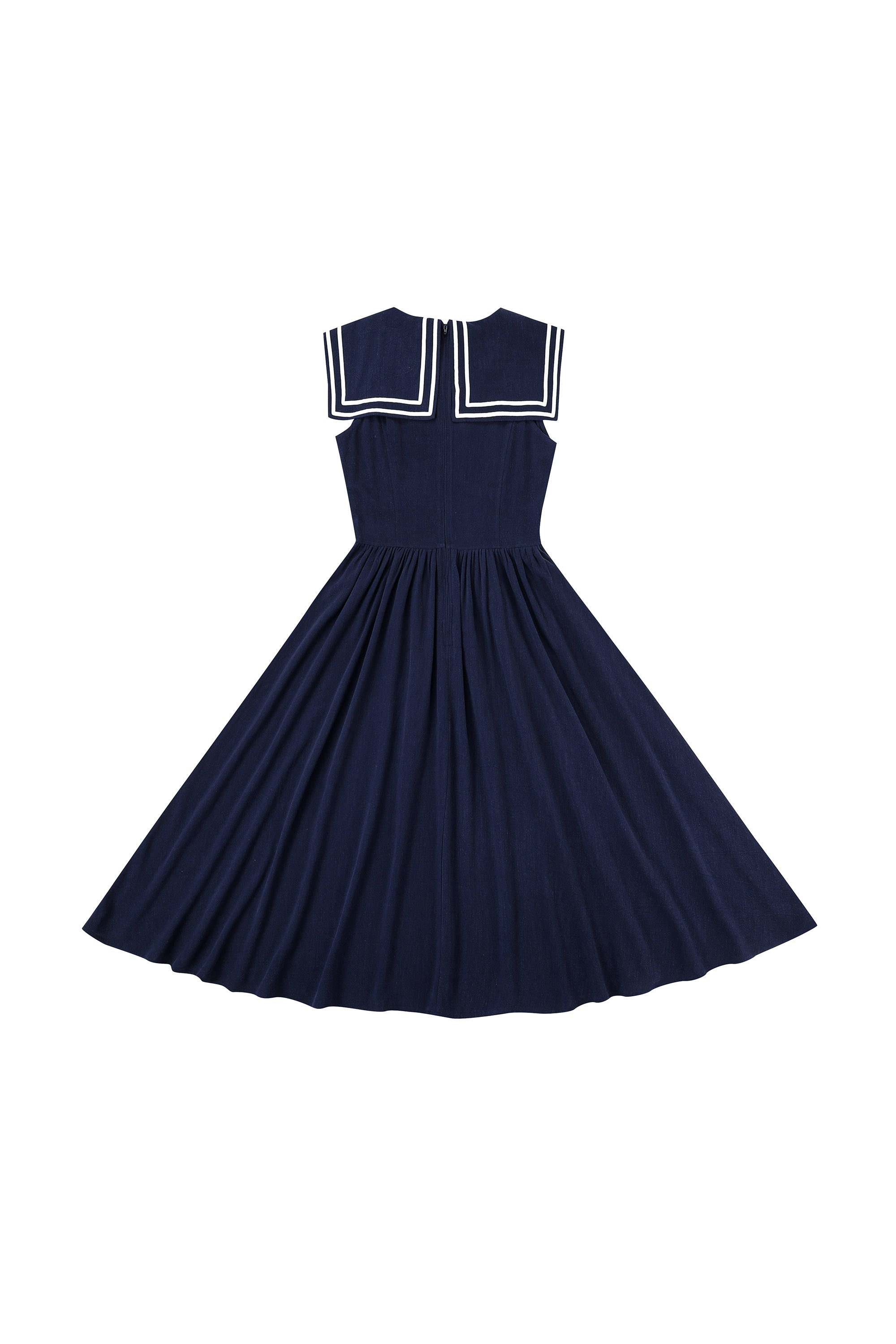 Maxi Sailor Dress Soft Linen Navy 3X / Navy Maxi Sailor Dress Soft Linen Navy 3X / Navy