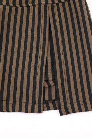 PRE-ORDER: Mini Skort Brown Stripe