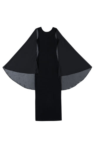 Cape Midi Dress Tencel Rib