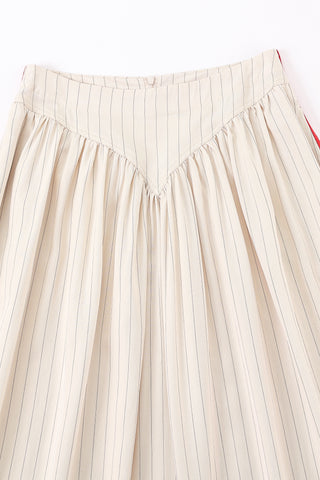 Baseball Tencel Stripe Park Skirt
