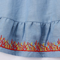 Strega Nona Flaming Linen Mini Dress
