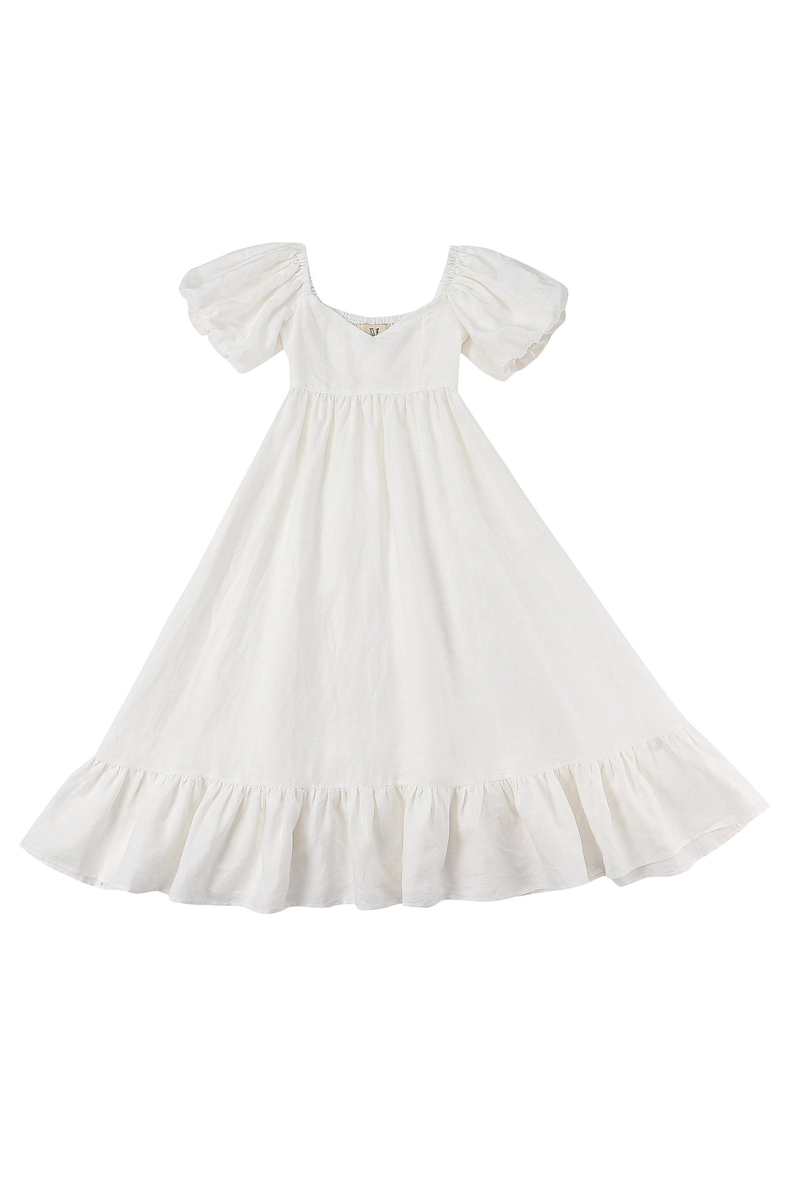 White Linen Prairie Dress