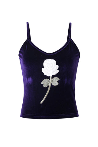 Diana Bear Velvet Rose Lounge Cami Tank Purple
