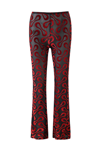 Groovy Blobs Mesh Scrunch Pants Red