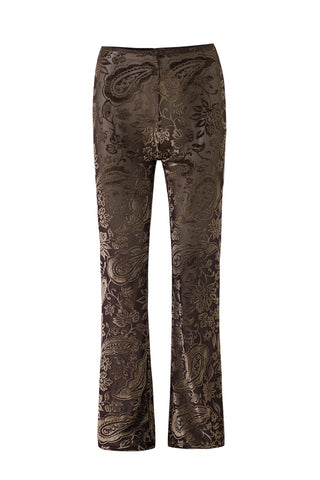 Brown Paisley Mesh Scrunch Pants
