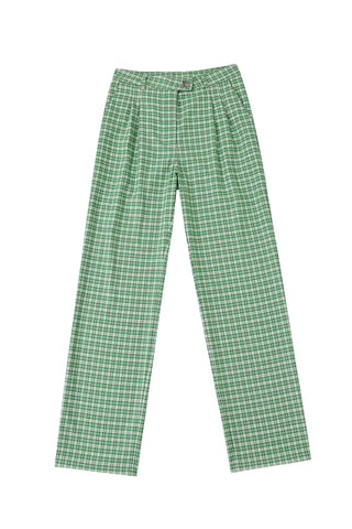 Winged Heart Tramp Stamp Pants Green Check