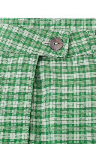 Winged Heart Tramp Stamp Pants Green Check