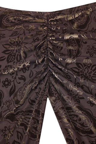 Brown Paisley Mesh Scrunch Pants
