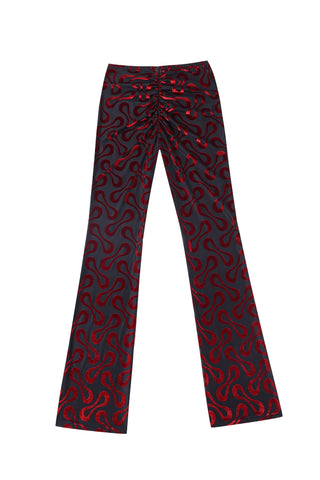 Groovy Blobs Mesh Scrunch Pants Red