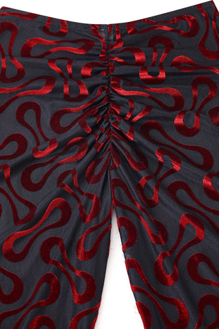 Groovy Blobs Mesh Scrunch Pants Red
