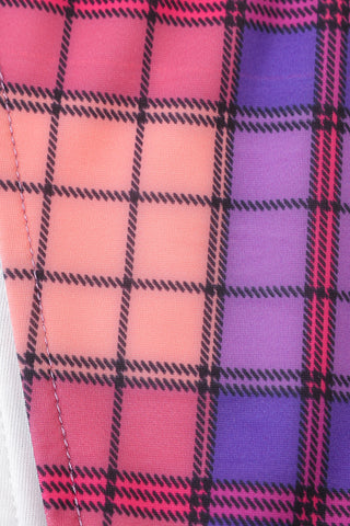 Skimpy String Bikini Bottoms Purple Plaid