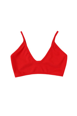 Lounge Tencel Rib Bralette Maraschino