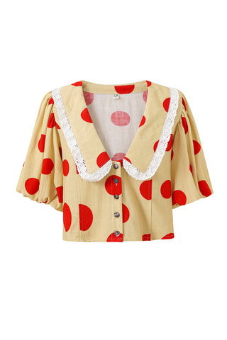 Clown Dot Blouse Soft Linen