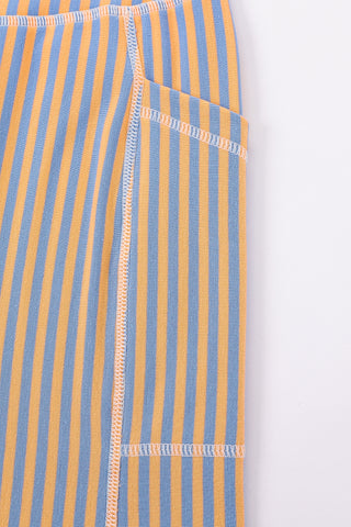 2 left - Surf Stripe Cotton Shorts Orange/Blue