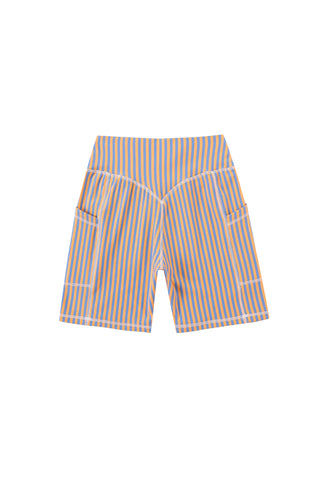 2 left - Surf Stripe Cotton Shorts Orange/Blue