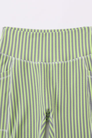 3 left - Surf Stripe Shorts Green/Gray