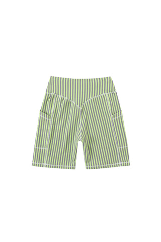 3 left - Surf Stripe Shorts Green/Gray