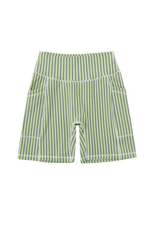 3 left - Surf Stripe Shorts Green/Gray