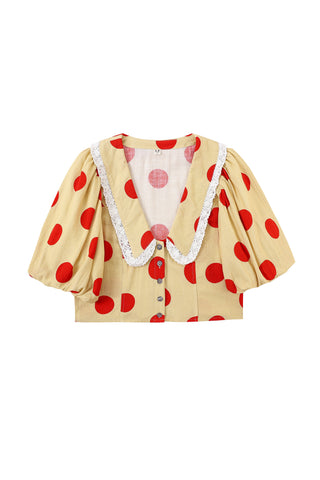 Clown Dot Blouse Soft Linen