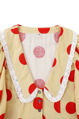Clown Dot Blouse Soft Linen