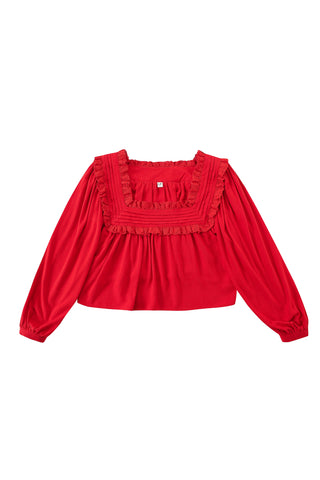 Esther Soft Linen Blouse Red