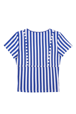 Bikini Bod Stripe Cotton Tee Blue/White