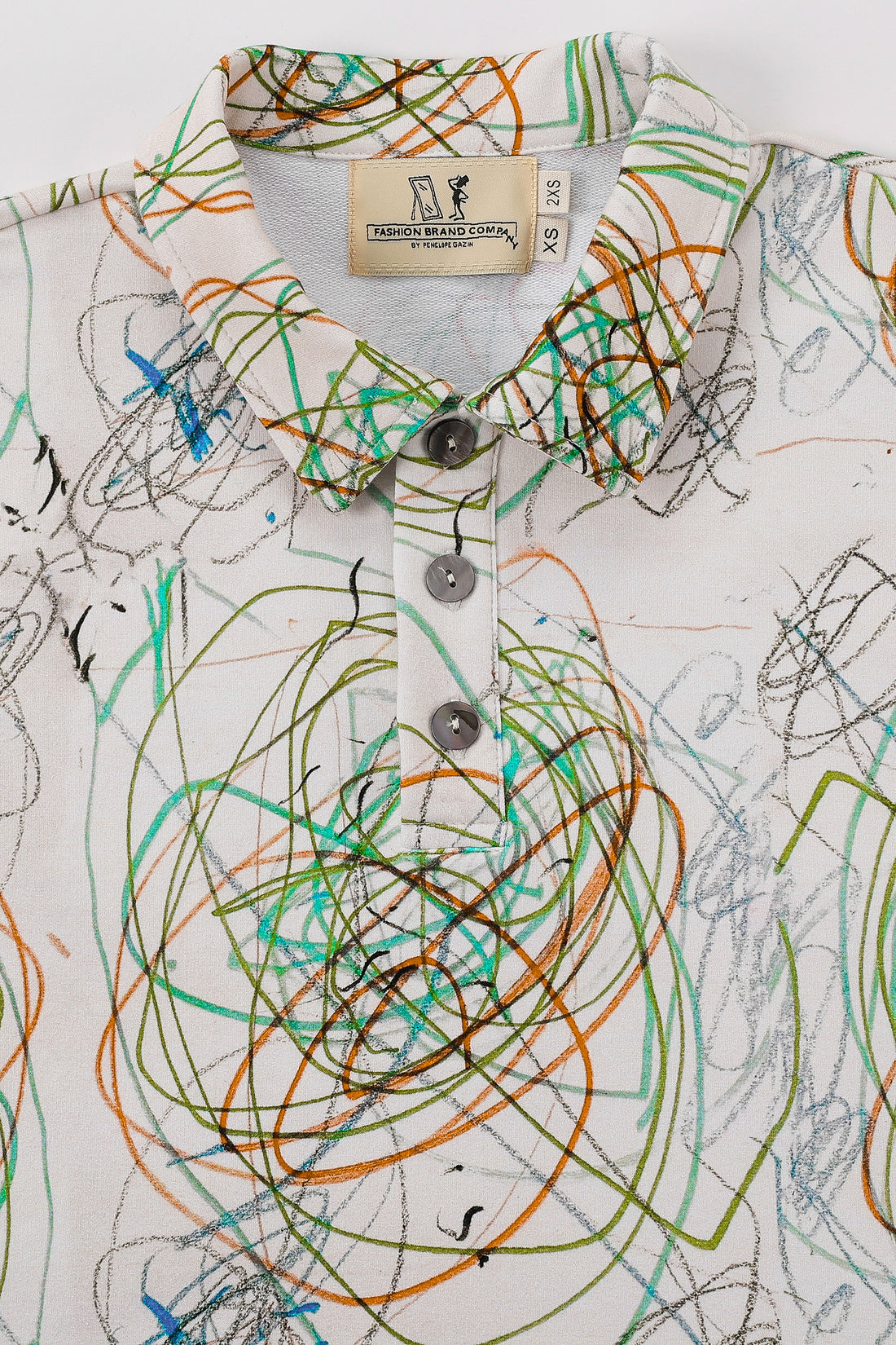 Skip's Scribbles Crop Polo