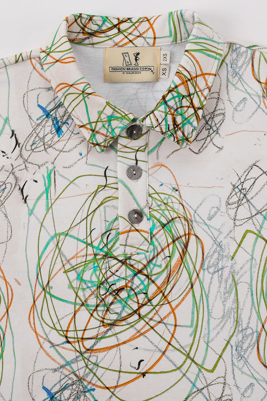 Skip's Scribbles Crop Polo