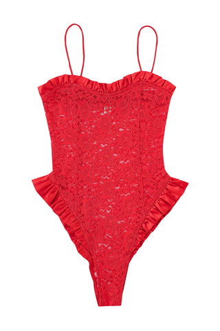 The Acrobat Red Lace Teddy