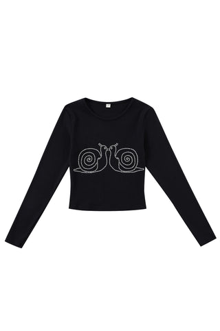 Kissing Snails Long Sleeve Tencel Rib Shirt