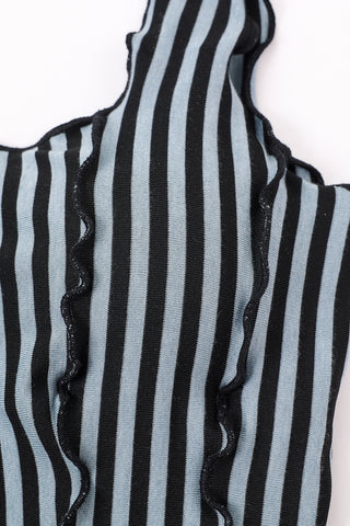 Blue Stripe Tencel/Wool Blend Leaf Tank