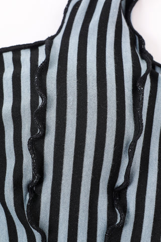 Blue Stripe Tencel/Wool Blend Leaf Tank