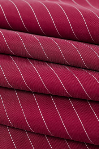 Office Bias Cut Skirt Tencel Stripe Maroon