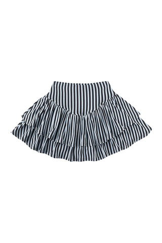 Ruffled Mini Skort Blue Stripe