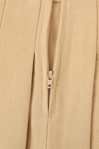 Canvas Pleated Micro Mini Skirt