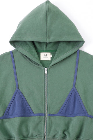 Bikini Bod Zip-Up Sweatshirt Green/Blue