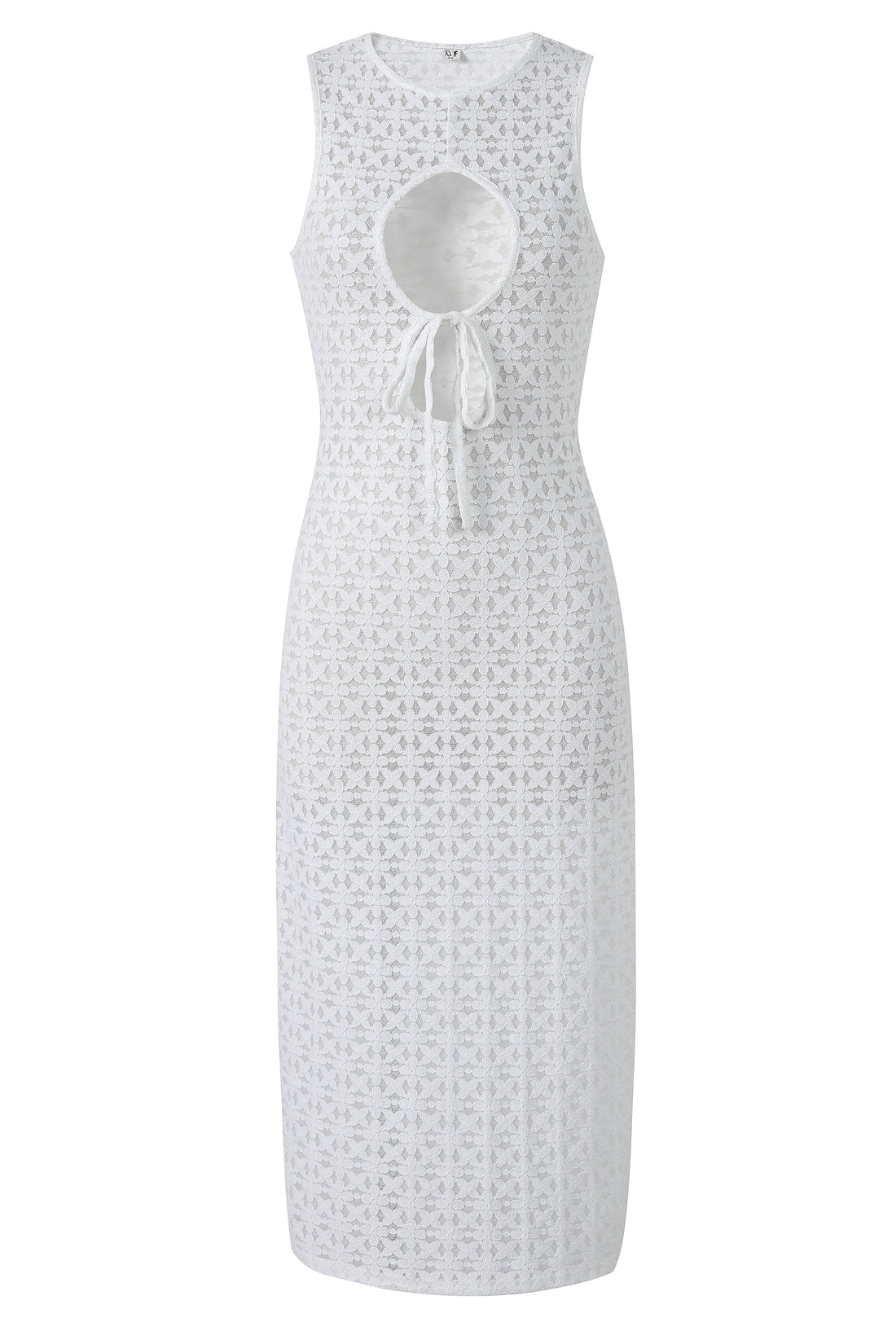 Hole-y White Lace Midi Dress