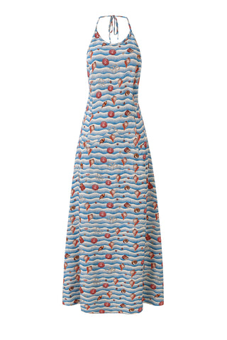Resort Maxi Dress Soft Linen Trash Ocean