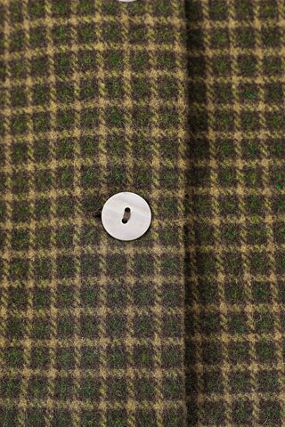 Moss Plaid Wool Blend Riding Jacket
