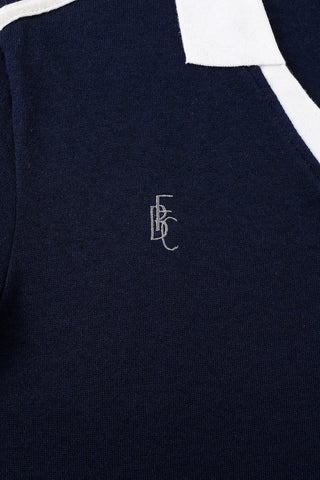 Unisex Wool Blend Varsity Polo Navy