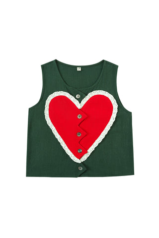 Broken Heart Soft Linen Shift Tank