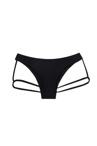 Low Waist Garter Tencel Rib Briefs Black