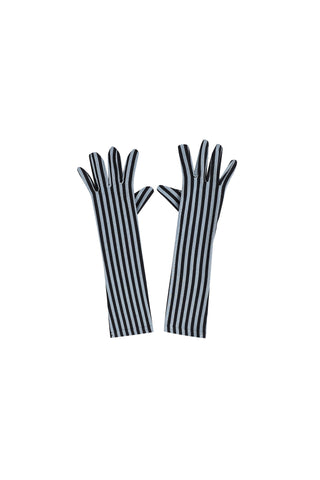 Blue Striped Wool/Tencel Gloves