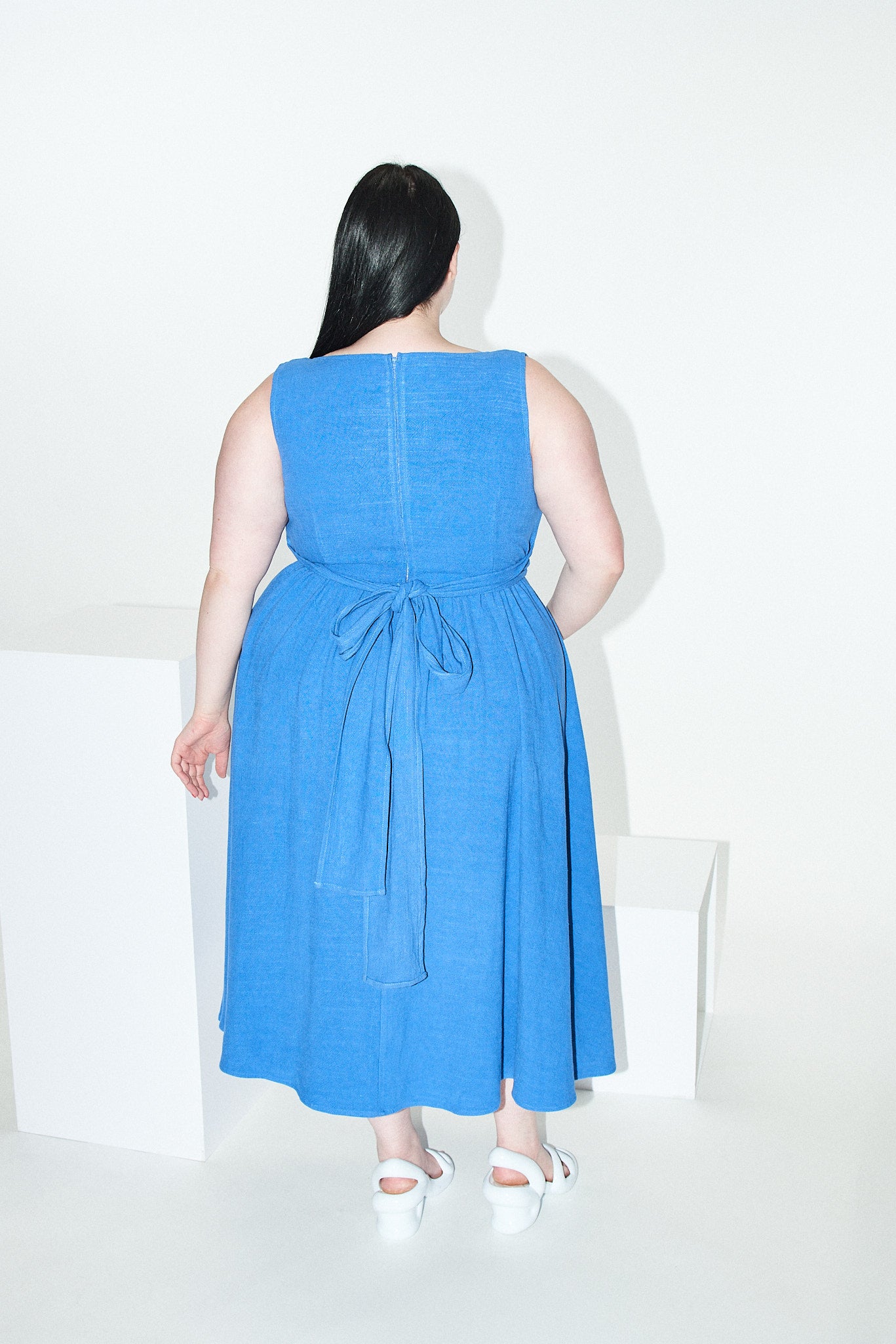 Farm Chores Dress Thick Linen French Blue 5X / French Blue Farm Chores Dress Thick Linen French Blue 5X / French Blue