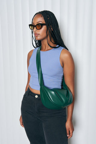 Forest Green Faux plant Leather Purse