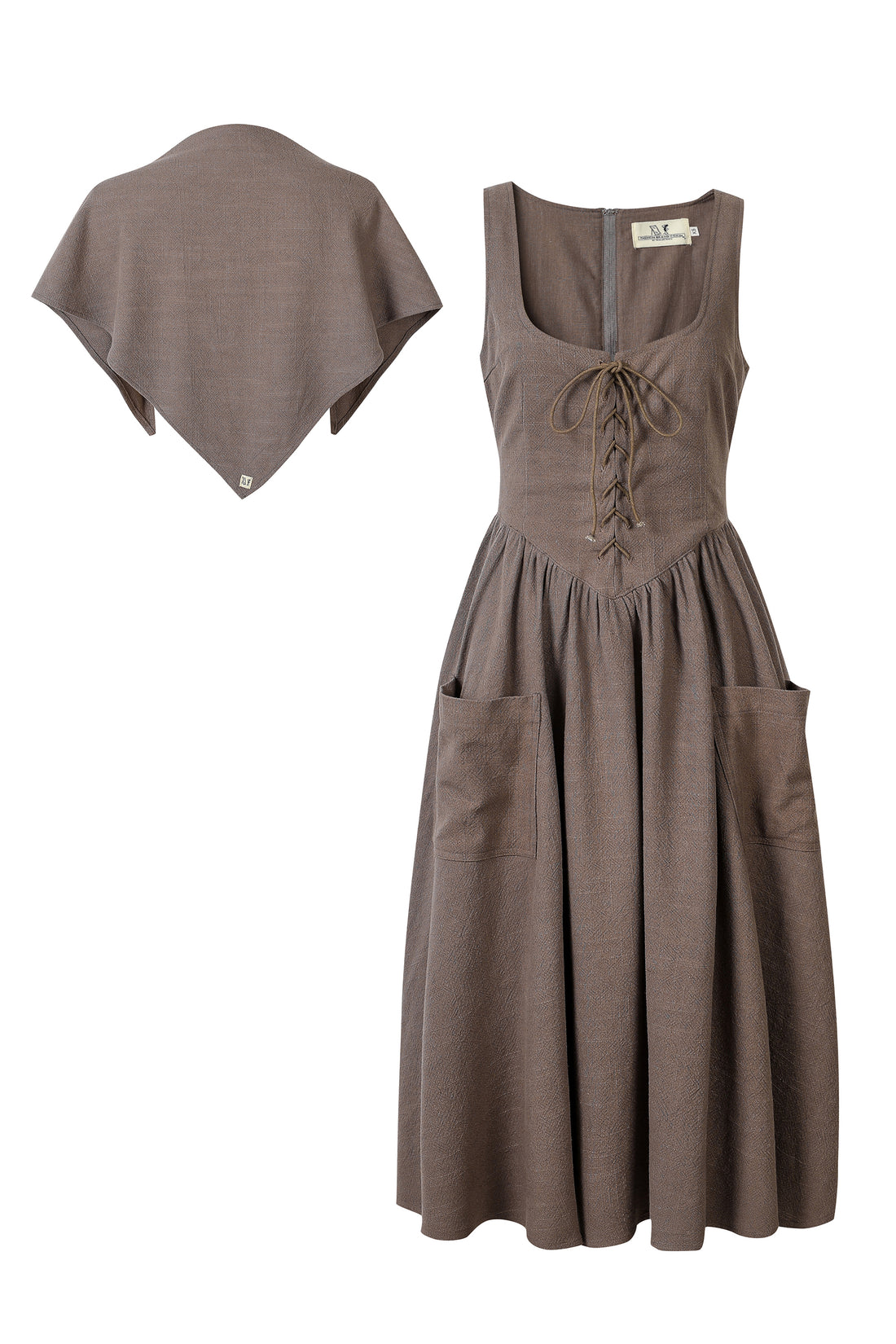Farm Chores Mini DUSTY BROWN Linen