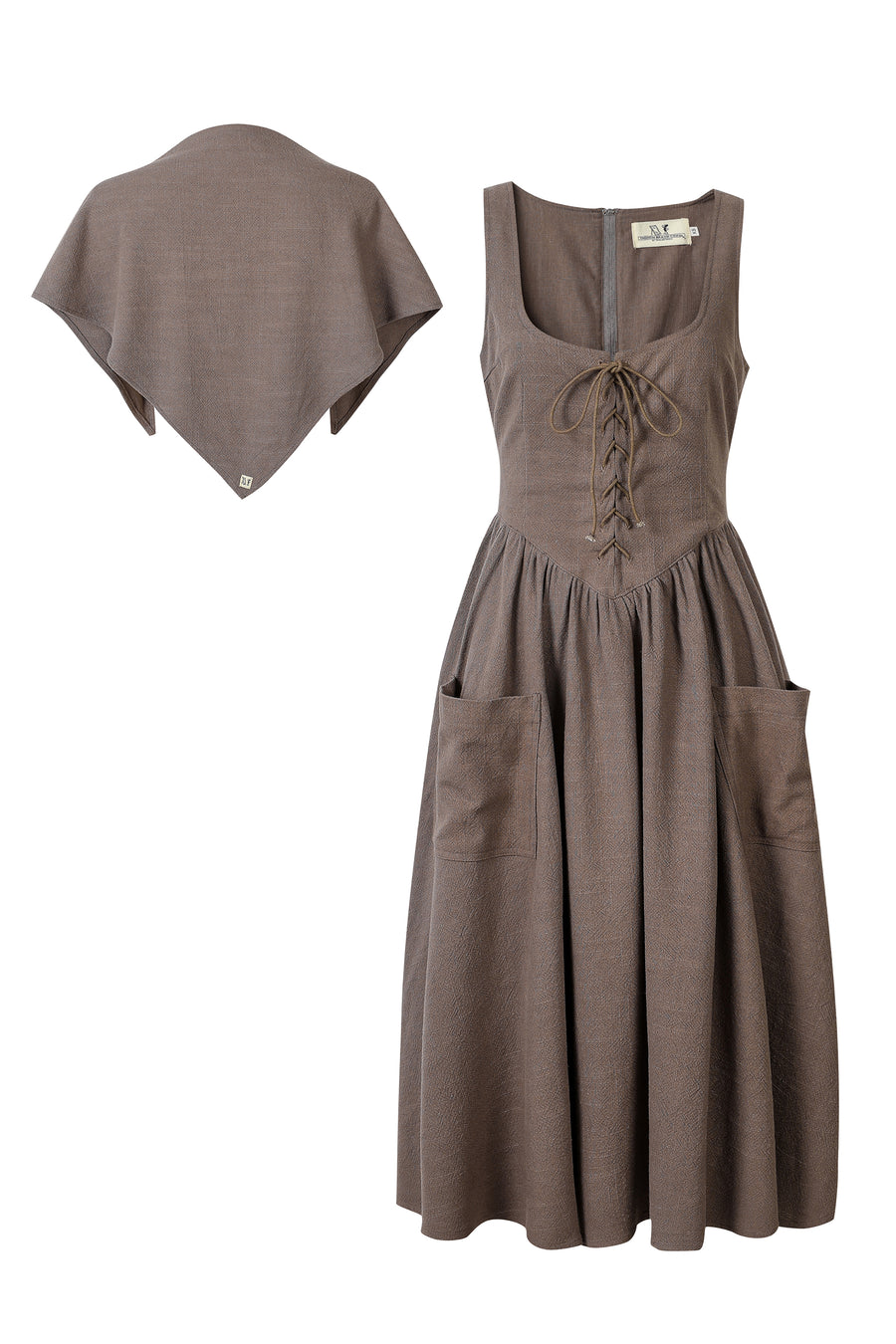 Farm Chores Mini DUSTY BROWN Linen